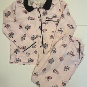 S Kate Spade Blush Pink Foxy Lady Pajamas